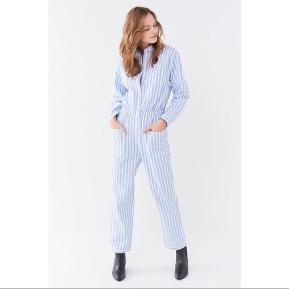 ‼️LAST ONE‼️ NWOT UO Blue white stripe jumpsuit - Picture 2 of 4